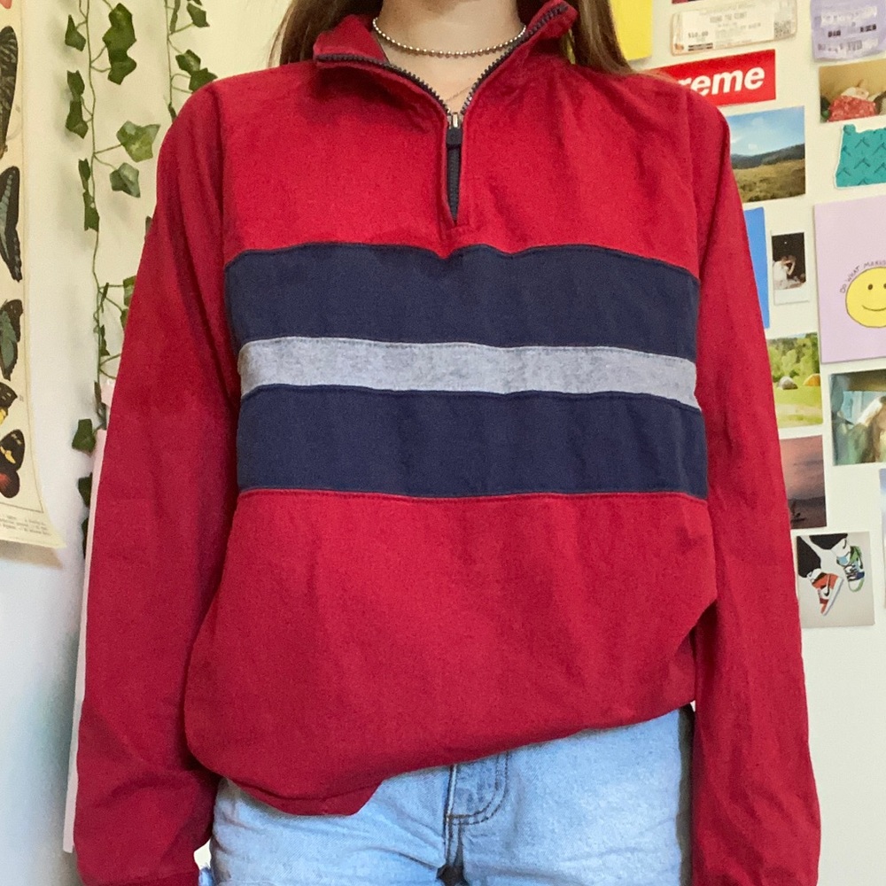 chaps oversized half zip up